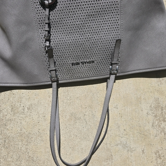 $298 Michael Kors Signature Jetset Center Tote HandBag Women Leather Gray Rare - Picture 8 of 16